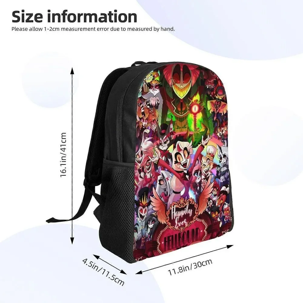 Hazbin Hotel Alastor Cartoon Backpack 17 Inch School Travel Bag Boys Girls NEW